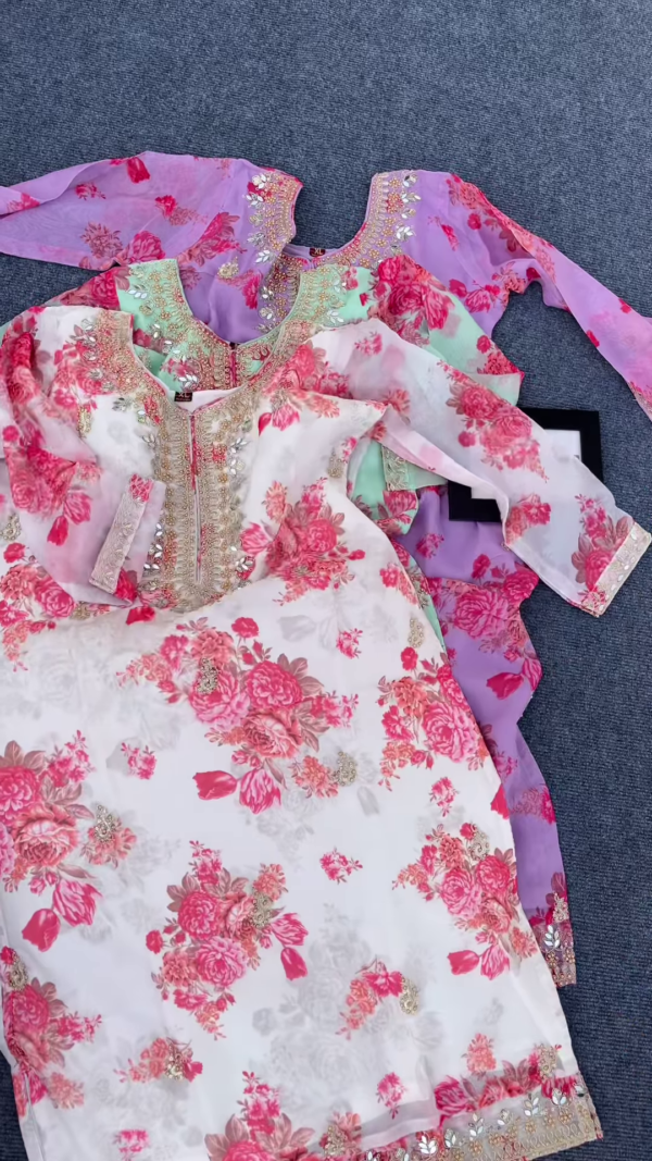 1105-4.png Lavender Floral Printed Kurti with Golden Embroidery – Festive & Ethnic Wear for Women