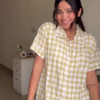 Padded Cotton Night Suit – Yellow Gingham Co-Ord Set for Ultimate Comfort & Style