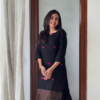 Elegant Black Kurti Set with Vibrant Pink Embroidery - Stylish Women's Ethnic Wear
