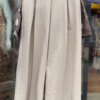 Elegant Taupe Co-ord Set with White Embroidered Details - Women's Casual Chic Outfit
