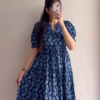 Elegant Printed Tiered Dress for Women - Stylish Maroon & White Midi Dress - Available in 6 Colors