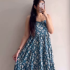 Elegant Printed Tiered Dress for Women - Stylish Maroon & White Midi Dress - Available in 6 Colors