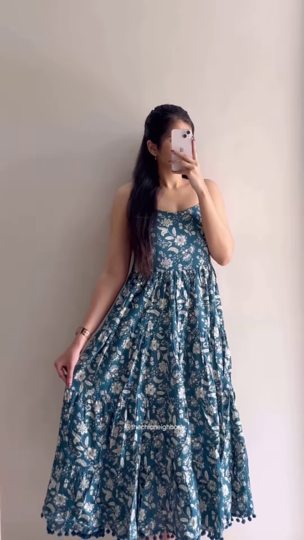 Elegant Printed Tiered Dress for Women - Stylish Maroon & White Midi Dress - Available in 6 Colors