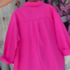 Vibrant Green Oversized Button-Down Shirt - Women's Stylish Casual Top with Pockets