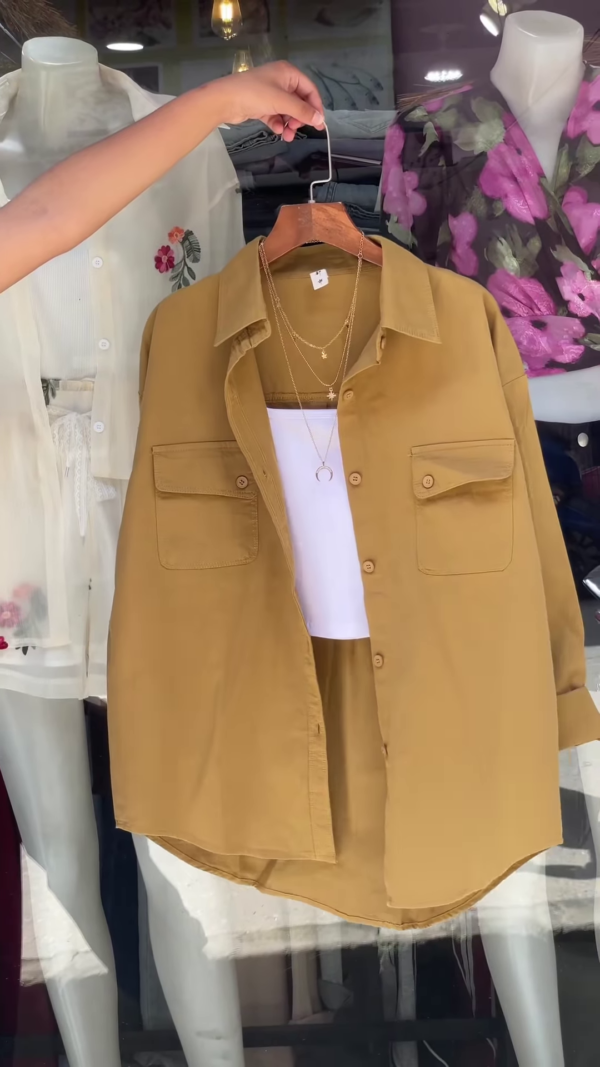 Vibrant Green Oversized Button-Down Shirt - Women's Stylish Casual Top with Pockets