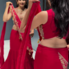 Women's Regal Red Embroidered Lehenga Choli with Dupatta – Festive & Bridal Ethnic Wear
