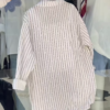 Women’s Statement Layered Streetwear Ensemble – Floral Print Shirt, Bold Sleeve Tee & Striped Button-Up