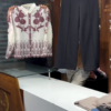 1135-1.png Unisex Maroon Embroidered White Shirt with Black Pants – Casual Ethnic Fusion Ensemble