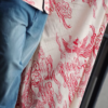 Couple’s Coordinated Ethnic Ensemble – White & Red Printed Saree with Matching Shirt and Jeans