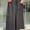 Women’s Mustard Short Sleeve T-Shirt with White Wide-Leg Pants – Minimalist Streetwear Look