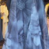 Women’s Black Textured Top with Gray Floral Sheer Skirt – Contemporary Boutique Layered Look
