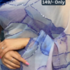 Women’s Abstract Blue-Purple Printed Saree with Solid Blouse – Lightweight Everyday Ethnicwear