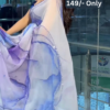 Women’s Abstract Blue-Purple Printed Saree with Solid Blouse – Lightweight Everyday Ethnicwear