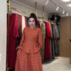 Women’s Red Floral Printed Co-Ord Set – Long-Sleeve Top with Wide-Leg Trousers for Casual Ethnicwear