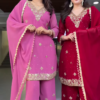 1152-3.png Couple’s Coordinated Embroidered Kurta Set – Pink & Red Traditional Ethnicwear with Dupattas