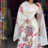 Women’s White Floral Printed Kurta Set with Dupatta – Ethnicwear Storefront Portrait Ensemble