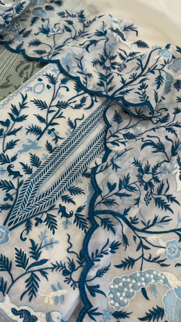 Embroidered Botanical Garden Unstitched Suit Fabric