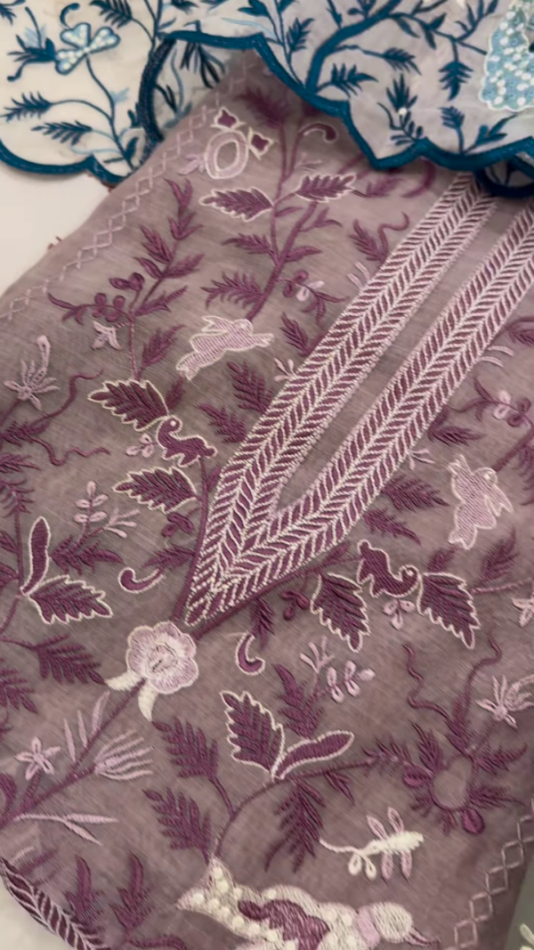 Embroidered Botanical Garden Unstitched Suit Fabric