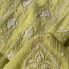 Lime Zest Embroidered Chikankari Unstitched Suit Fabric