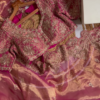 Pink and Gold Embroidered Unstitched Gharara Suit Set
