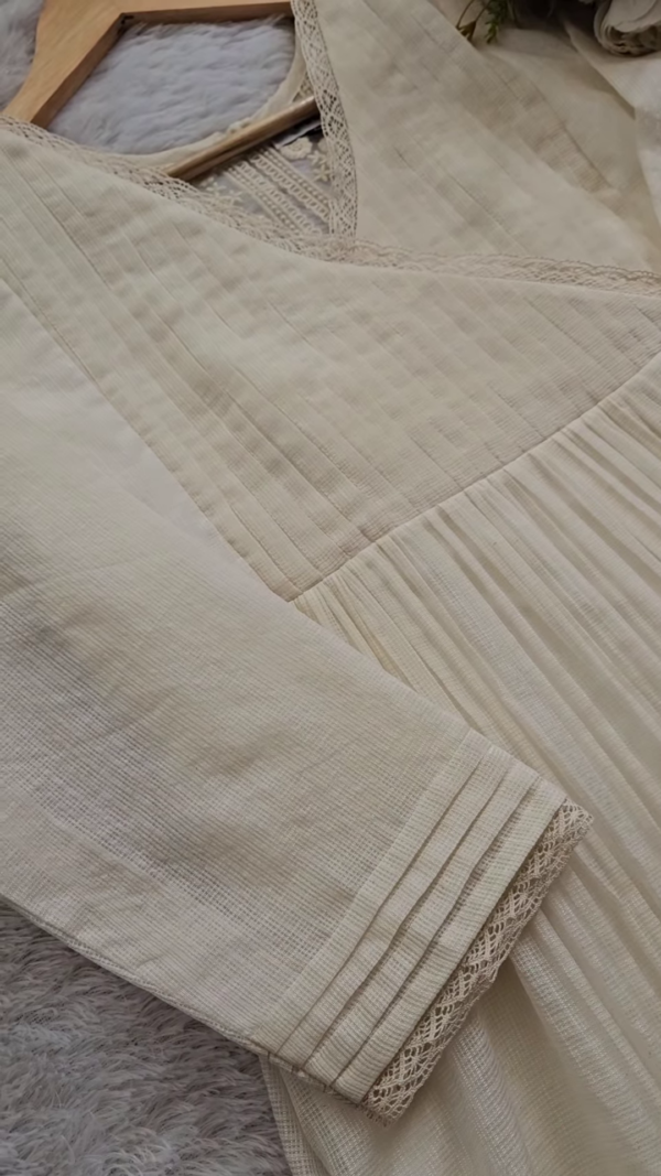 Off-White Embroidered and Appliqued Suit Fabric