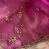 Fuchsia Floral Gota Patti Embroidered Dupatta
