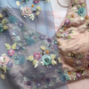 Pastel Floral Sequined Embroidered Blouse