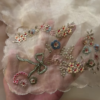 Ivory Floral Thread and Sequin Embroidered Unstitched Fabric