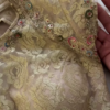 Ivory Floral Thread and Sequin Embroidered Unstitched Fabric