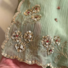 Sea Green Embellished Saree with Fuchsia Embroidered Blouse