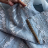 Sky Blue Chikankari and Mirror Work Unstitched Suit Set