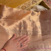Golden Tissue Silk Handwork Saree Fabric