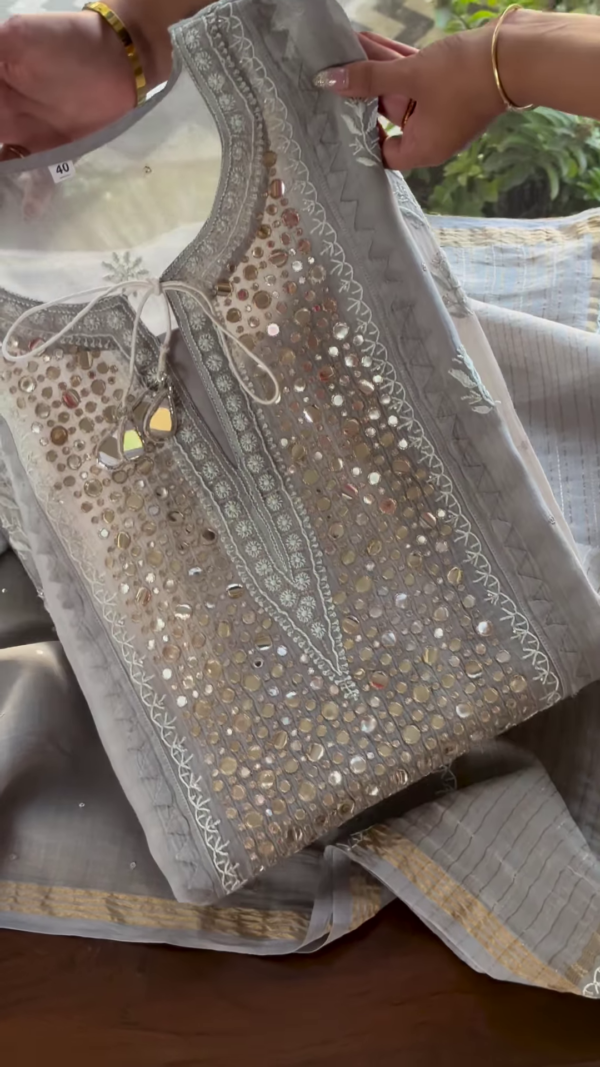 323-3.png Grey Mirror Work Chikankari Unstitched Suit Set