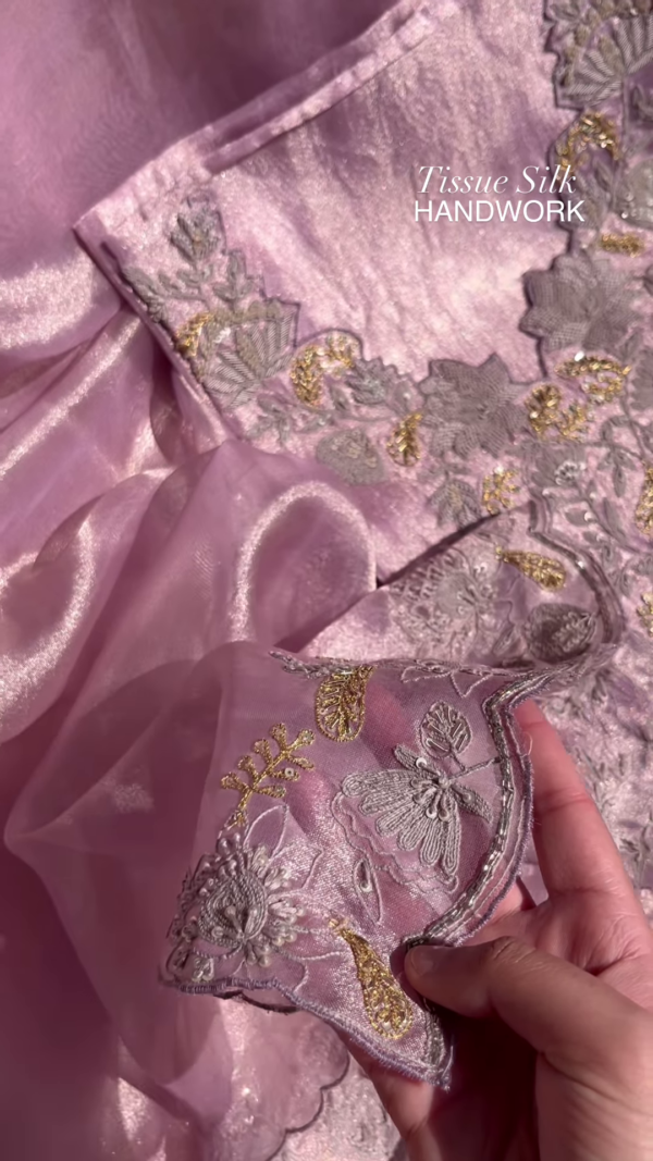324-5.png Lilac Tissue Silk Handwork Saree Fabric