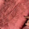 Dusty Rose Leaf Embroidered Unstitched Suit Set