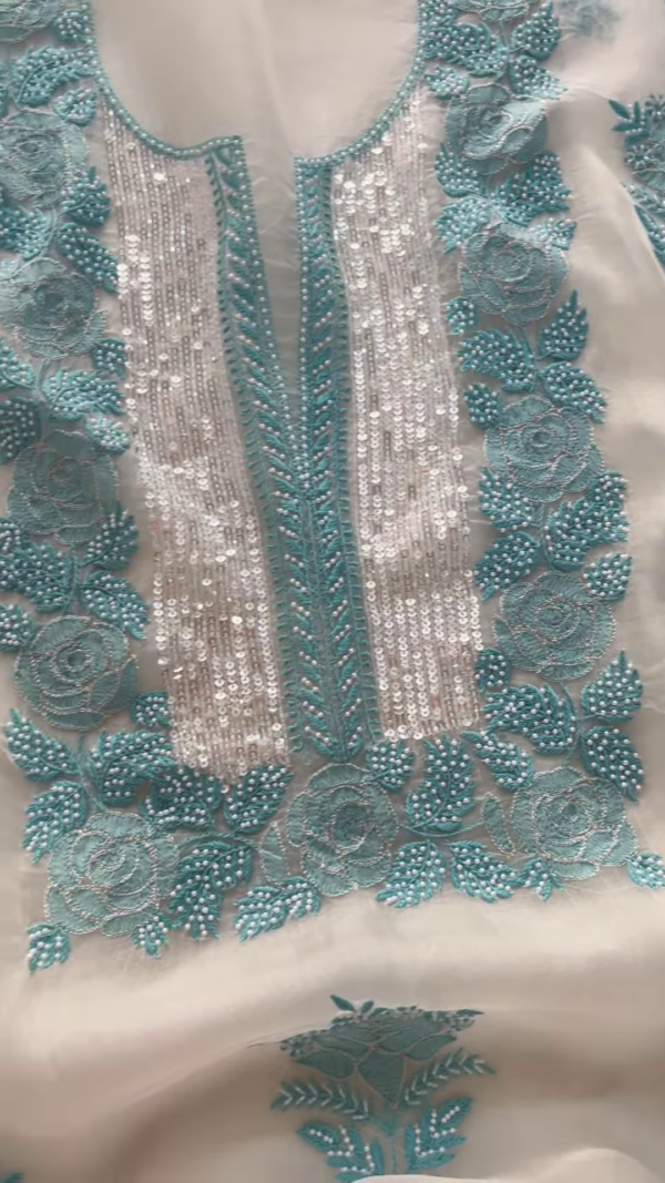 330-2.png Off-White Embroidered Lawn Gala with Aqua Accents and Sequin Detail
