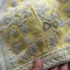 331-5.png Lemon Yellow Floral Chikankari Embroidered Saree Fabric with Coordinating Blouse Piece