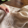Ivory Embroidered Linen Blend Unstitched Suit Set