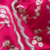 Rani Pink Floral Zari Embroidered Saree with Scalloped Blouse