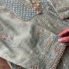Seafoam Green Embroidered Chikankari Style Unstitched Suit Set