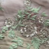 Taupe Floral Pearl and Sequin Embroidered Saree with Heavy Work Blouse