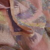 Blush Pink Iridescent Embellished Tissue Organza Fabric