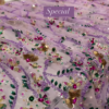 Lilac Sheer Embellished Fabric with Resham, Silma, and Sitara Work