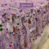 Lilac Sheer Embellished Fabric with Resham, Silma, and Sitara Work
