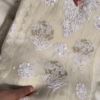 Off-White Silver Zari Chikankari Unstitched Suit Set