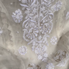 Off-White Silver Zari Chikankari Unstitched Suit Set