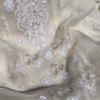 Off-White Silver Zari Chikankari Unstitched Suit Set