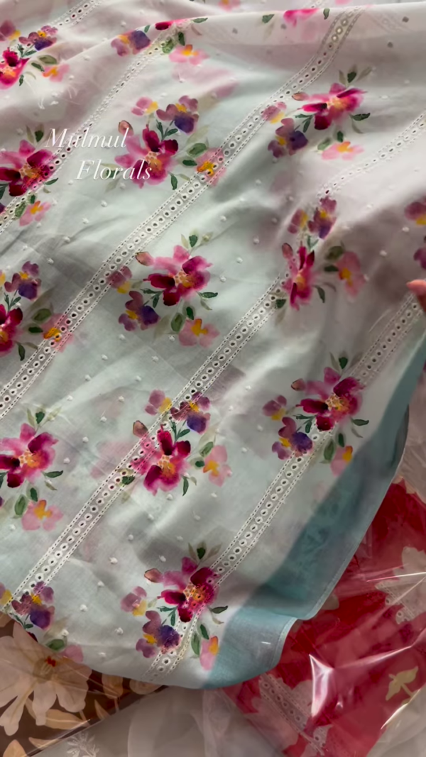 Mulmul Floral Print Unstitched Suit Set Collection