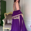 Royal Purple Embellished Lehenga with Statement Blouse