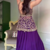 Royal Purple Embellished Lehenga with Statement Blouse